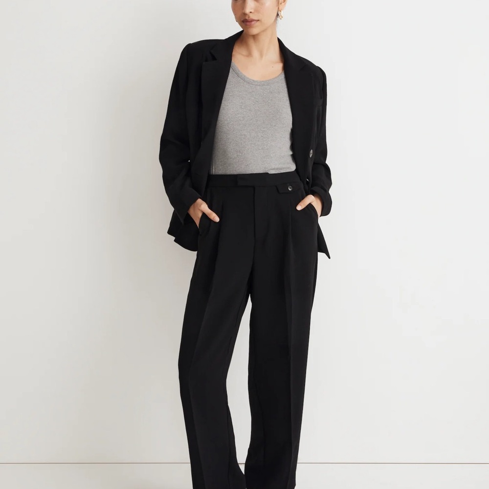 NWT Madewell The Petite Rosedale High-Rise Straight Pant in Crepe 10P